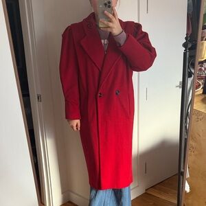 Vintage Wool Red Coat with Union Tag